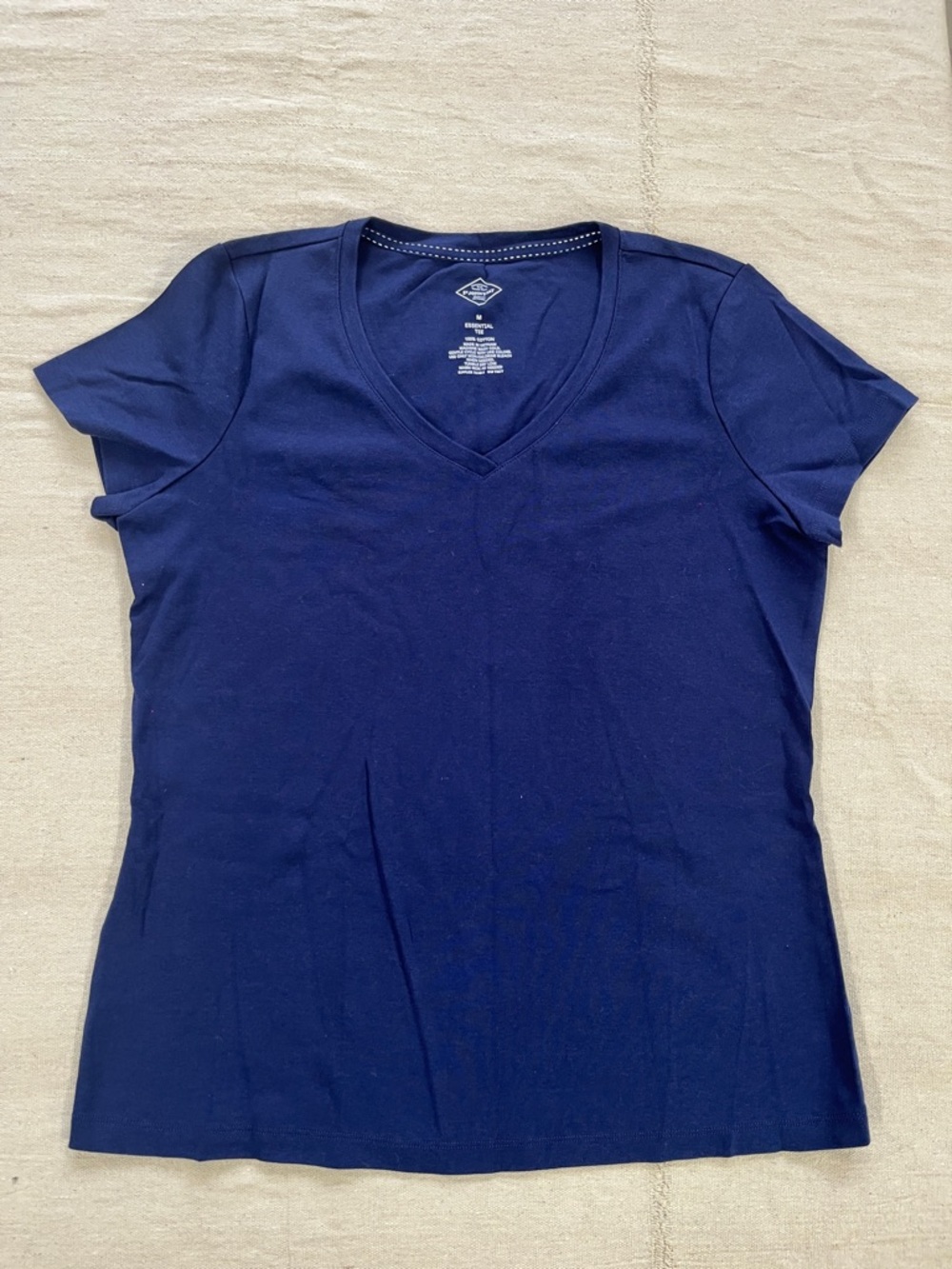 St. John's Bay Navy Blue V-Neck Short Sleeve Tee